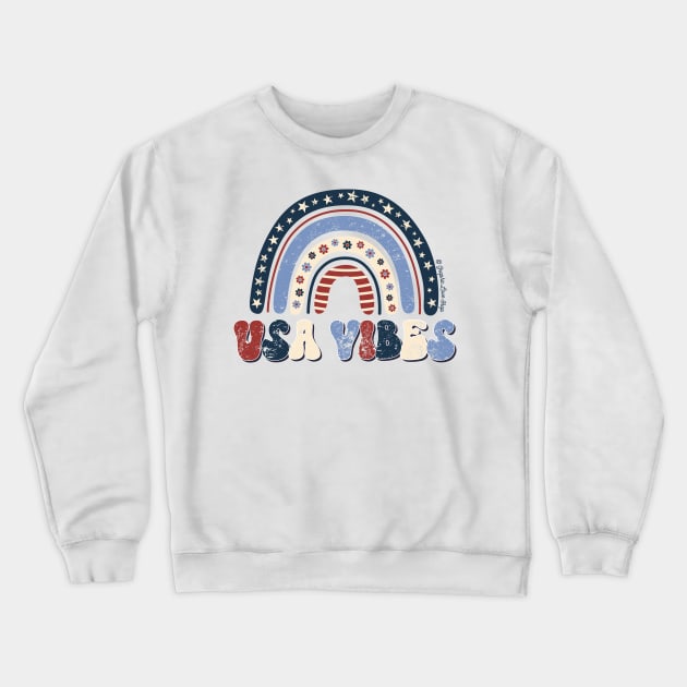 USA Vibes Boho Rainbow © GraphicLoveShop Crewneck Sweatshirt by GraphicLoveShop